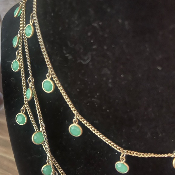 Elegant Silver and Green Layered Necklace - Picture 3 of 4